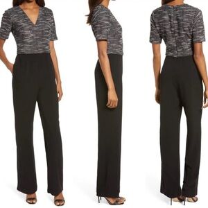 Dress the Population Black and Gray Jumpsuit